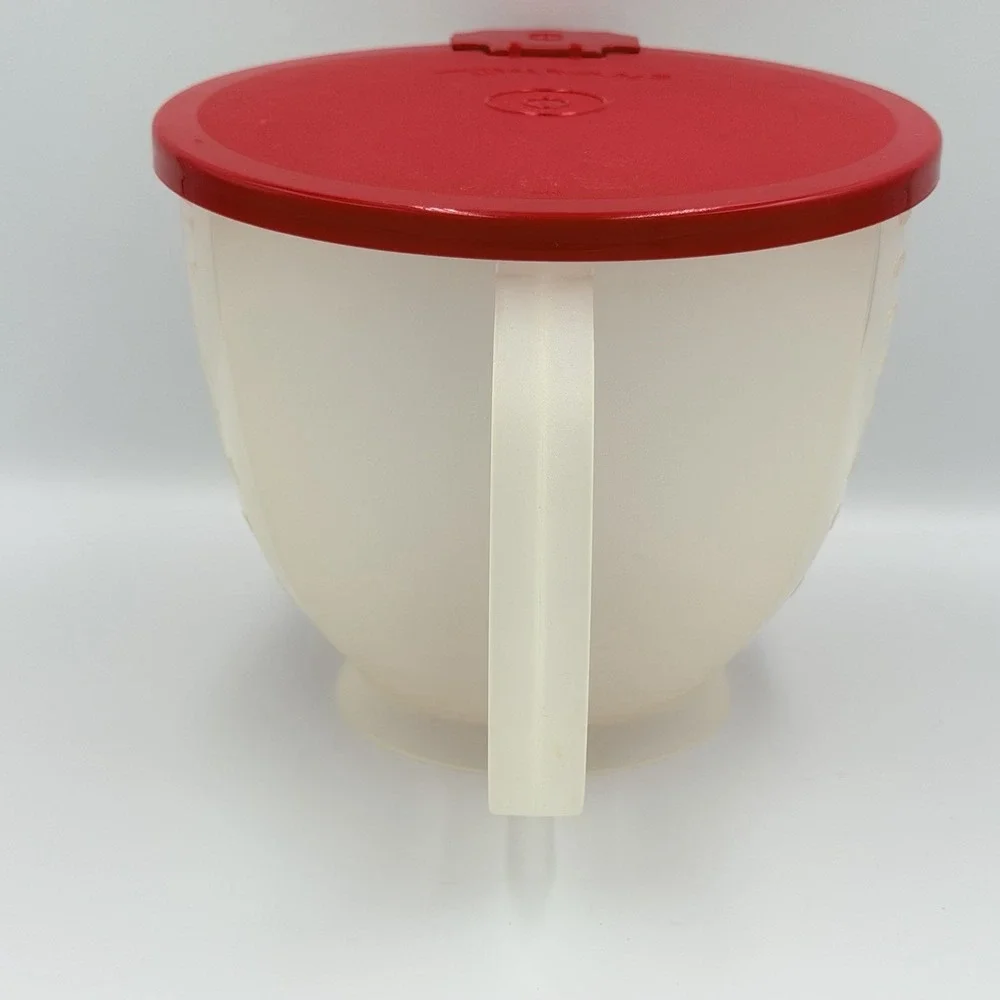 VTG Tupperware 2L Batter Bowl Measuring Pitcher Red‎ Lid 500B-1 Mix Pour USA